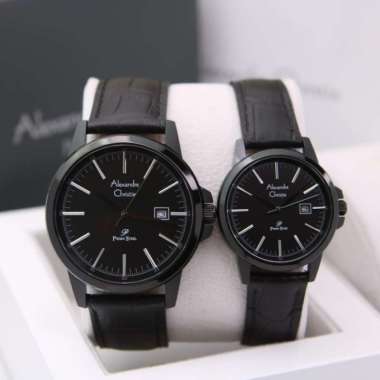 alexandre christie ac1008 / ac 1008 full black couple kulit original