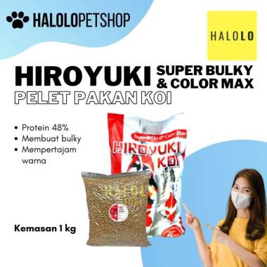 Pakan Koi HIROYUKI Super Bulky & Color Max Protein Tinggi Kemasan1 kg 8 mm