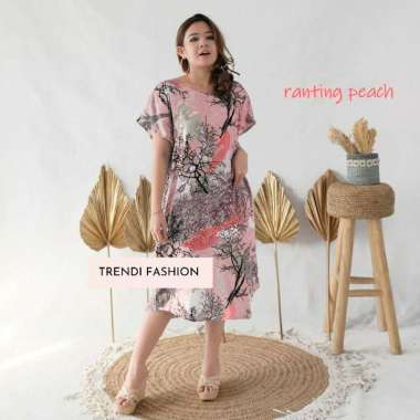 Daster rumah daster rayon daster midi Ranting peach