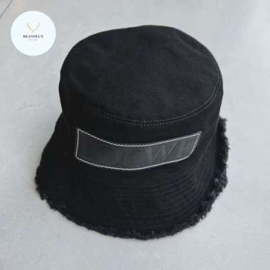 Loewe logo bucket hat in cotton frayed black - 100% Authentic 57