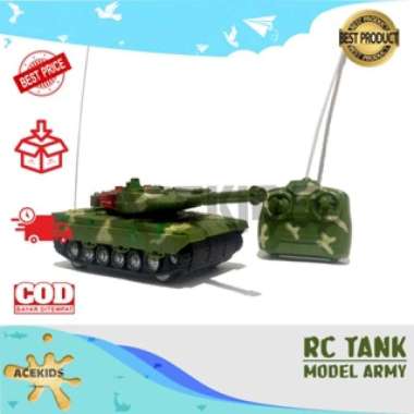 RC Diescast Remote Control Mobil Tank Army LED Audio - PR-17594