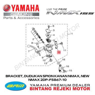 BRACKET, DUDUKAN SPION KANAN NMAX, NEW NMAX 2DP-F5867-10