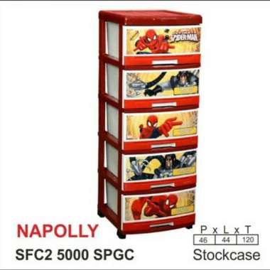 Stockase Lemari Plastik Napolly 5 Susun Spiderman SFC2 5000