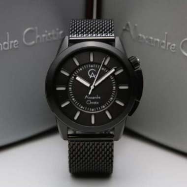 JAM TANGAN ALEXANDRE CHRISTIE AC 8632 PRIA FULL BLACK ORIGINAL