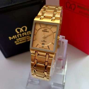 JAM TANGAN MIRAGE 7908 PRIA FULL GOLD ORIGINAL