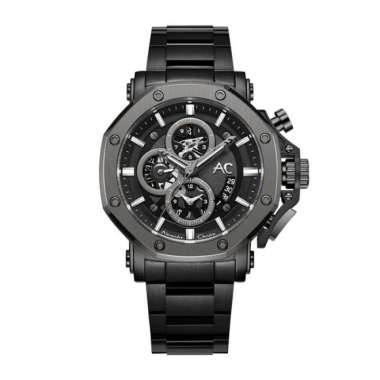 JAM TANGAN PRIA ALEXANDRE CHRISTIE AC 9603 / AC9603 RANTAI ORIGINAL FULL BLACK