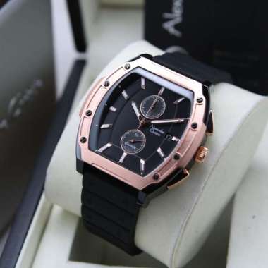 JAM TANGAN PRIA ALEXANDRE CHRISTIE AC 6628 / AC6628 RUBBER ORIGINAL BLACK RING RG