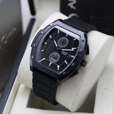 JAM TANGAN PRIA ALEXANDRE CHRISTIE AC 6628 / AC6628 RUBBER ORIGINAL FULL BLACK