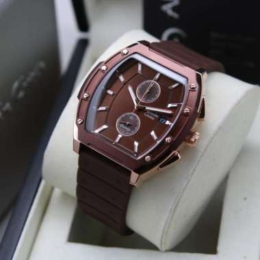 JAM TANGAN PRIA ALEXANDRE CHRISTIE AC 6628 / AC6628 RUBBER ORIGINAL ROSEGOLD BROWN