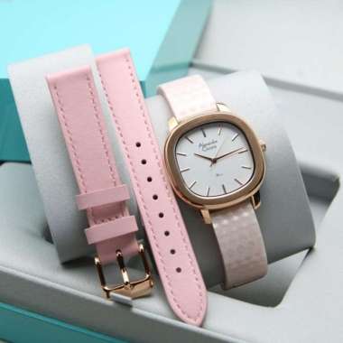 JAM TANGAN WANITA ALEXANDRE CHRISTIE AC 2632 FREE TALI KULIT ORIGINAL ROSEGOLD PEACH