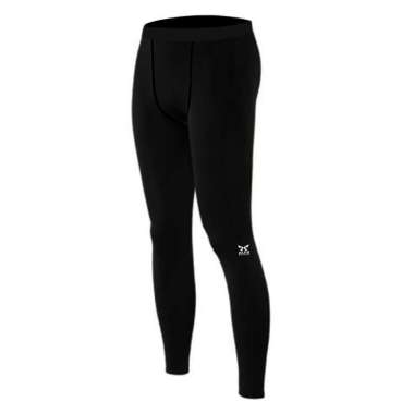 VERISH Celana Panjang Olahraga Pria Baselayer Legging Spandek S Low-Hitam