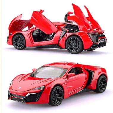 1:32 DIECAST Car LYKAN HYPERSPORT FAST FURIOUS Mobil Miniatur Mainan Merah