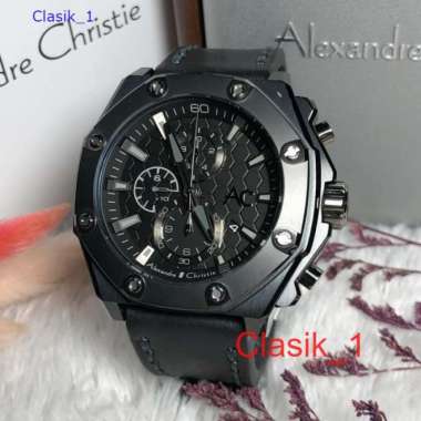 Original 100%!! Alexandre Christie Collection AC 9601 / AC9601 Full Black Kulit Ori Garansi Resmi 1 
