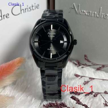 Original 100%!! Alexandre Christie Wanita AC 8648 / AC8648 Full Black Garansi Resmi 1 tahun