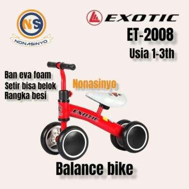 MAINAN ANAK SEPEDA BALANCE BIKE EXOTIC ET 2008 Merah