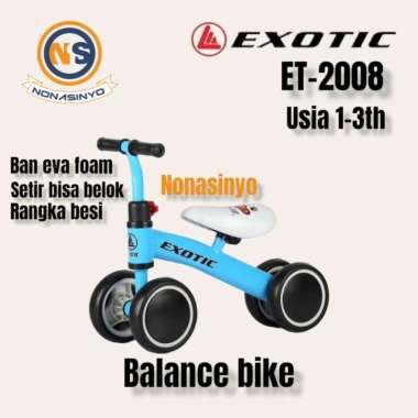 MAINAN ANAK SEPEDA BALANCE BIKE EXOTIC ET 2008 Biru