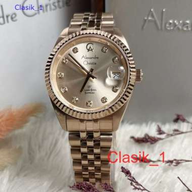 Original 100%!! Alexandre Christie Wanita AC 5013 / AC5013 Full Rosegold Garansi Resmi 1 Tahun