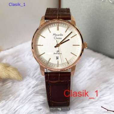 Original 100%!! Jam Alexandre Christie Wanita AC 1030 AC1030 Kulit Brown Rose garansi Resmi 1 Tahun