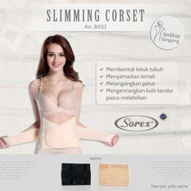 Sorex Slimming Corset 8052 / Korset Pelangsing Perut Stagen 2 Tulang Tanpa Kait
