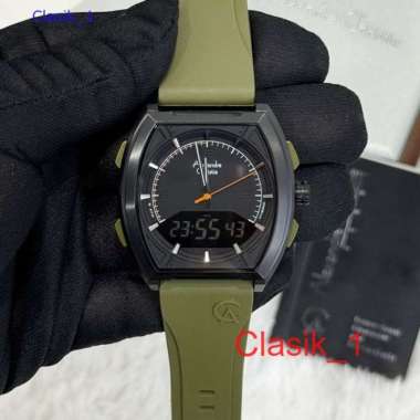 Original 100%!! Jam Alexandre Christie Pria AC 9390 AC9390 Green Black Garansi Resmi 1 Tahun