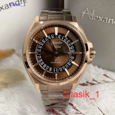 Original 100%!! Jam Alexandre Christie Pria AC 8688 AC8688 Rosegold Brown Garansi Resmi 1 tahun