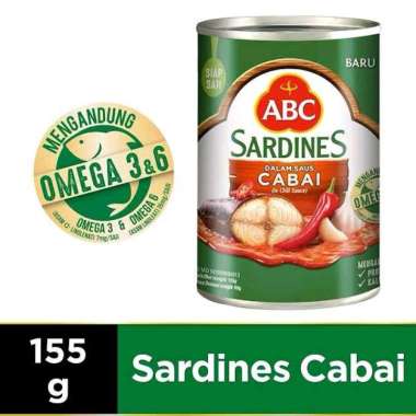 Sarden ABC 155g Dus isi 60 pcs / Sarden ABC 155grm Dus isi 60 kaleng / Sarden ABC Dus 155g