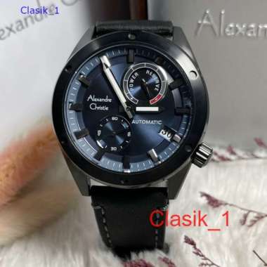 Original 100%!! Jam Tangan Pria Alexandre Christie Automatic AC 3046 AC3046 Black Blue Garansi Resmi