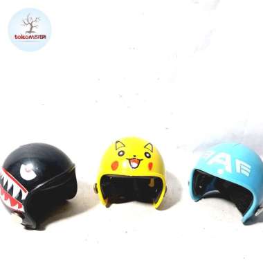 Miniatur Helm Helem Monster Pokemon Shark Pikachu Helmet Jadul Toys