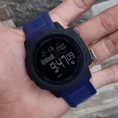 Jam Tangan Pria Original Skymax 2021 Digital Strap Rubber Anti Air 30 Meter Biru