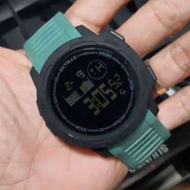 Jam Tangan Pria Original Skymax 2021 Digital Strap Rubber Anti Air 30 Meter Toska