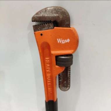 Kunci Pipa WEST Pipe Wrench Kunci Ledeng 12 14 18 inchi Gagang Karet - 18 inchi 18 inchi