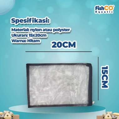 Jaring Kantong Media Filter Import Large Aquarium/Kolam 30x30cm Black 15cm X 20cm