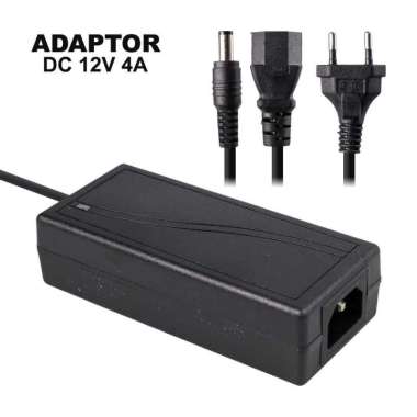 VBS Adaptor Power Supply Converter AC to DC 12V 4A LED Strip Monitor JC-1240 Laptop Portable Ac Aki Kering Modem Wifi Adapter Ke Router Bekas Waroe IH Hitam
