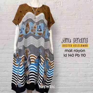 Daster Batik Kelelawar Jumbo Jamu Gendong Solo Biru