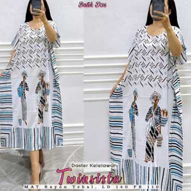 Daster Batik Kelelawar Jumbo Jamu Gendong Solo Twinsista-Biru