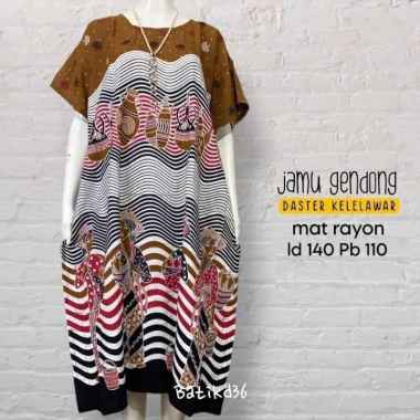 Daster Batik Kelelawar Jumbo Jamu Gendong Solo Merah