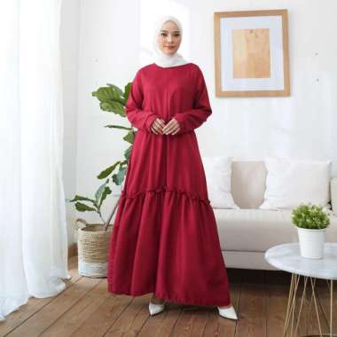 Jovinna Gamis Maxi Dress Muslim Wanita PREMIUM BERKUALITAS Maron