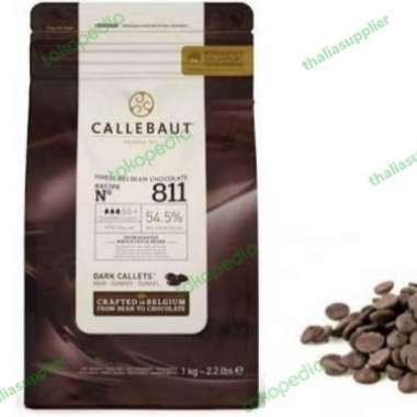 CALLEBAUT 811 BELGIAN COKLAT DARK 54,5% BERAT 1 KG COIN COKLAT, POUCH