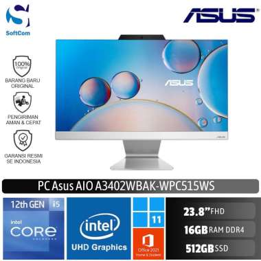 PC Asus AIO A3402WBAK WPC515WS Desktop PC [Core i5 1235U/16GB/512GB SSD/23.8" FHD/Win 11 Home + OHS 