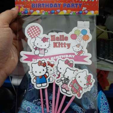 Hiasan kue ultah lucu gambar kartun HELLO KITTY