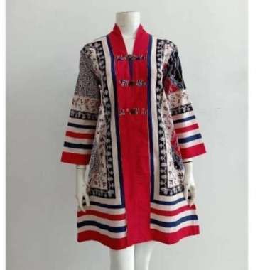 TUNIK SALUR INTEN JUMBO | DRESS BATIK WANITA BUSUI XXXL Merah