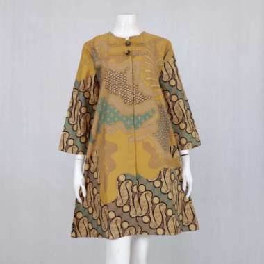 Tunik Ageman Koin | Dress Batik Wanita Motif Best Seller M parang kunyit