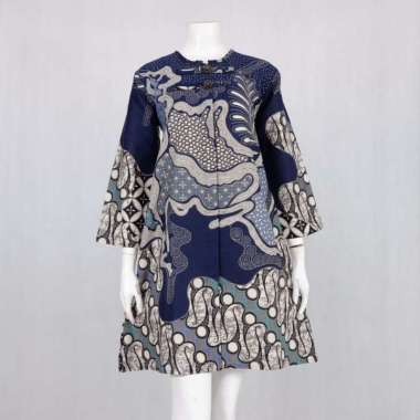 Tunik Ageman Koin | Dress Batik Wanita Motif Best Seller XL parang dongker