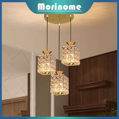 Lampu Gantung Minimalis Kristal 3 I bulat 3 kepala