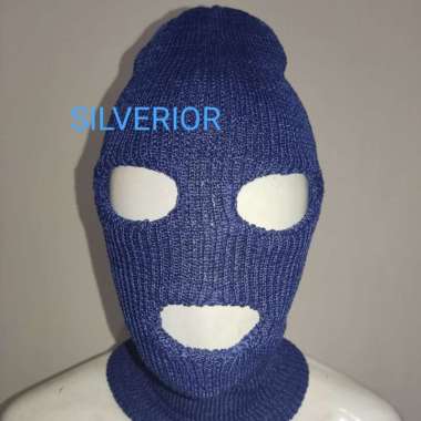 Topeng masker sarung kepala tutup pelindung wajah muka ninja biru blue