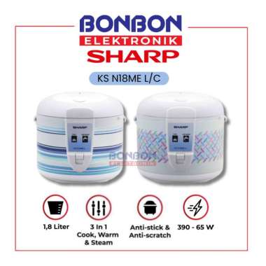 Sharp Rice Cooker 1.8 Liter KS-N18ME-L/C / 3 in 1 Magic Com KS-N18ME Blue
