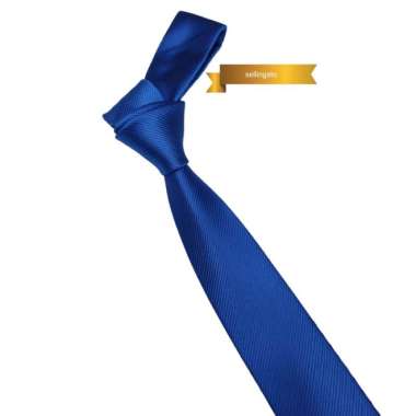 DASI PRIA SLIM FIT HITAM POLOS DASI PANJANG LEBAR 2 INCH - biru elektrik