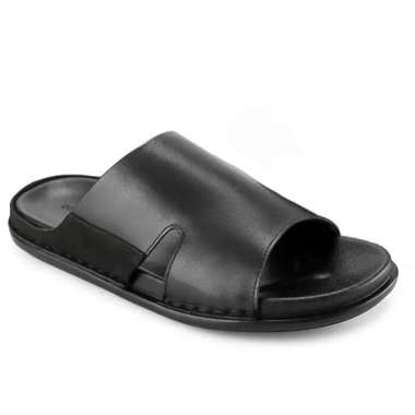 OM35 SANDAL PRIA OBERMAIN ORIGINAL SENDAL SLIDE KULIT ASLI ORI BRANDED HITAM BLACK