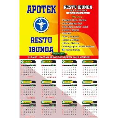 Cetak Kalender Custom A3+ cetak satuan atau mininal order Toko, Perushaan, CV, perwiritan, Organisai