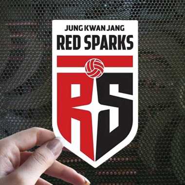 Sticker Decal Vinyl Tahan Air Red Sparks Tim Voli Putri Korea Selatan